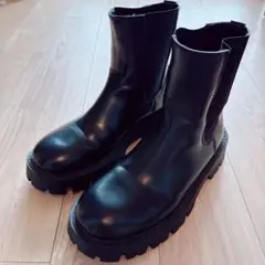 ZARA チェルシーブーツ 44サイズ ブラック 厚底 美品