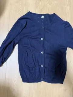 MUJI 110 七分袖　ネイビーカーディガン