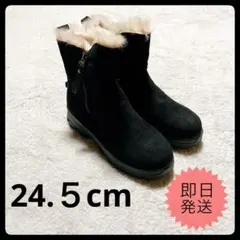【新品•未使用品】 ムートン ブーツ 裏ボア 防寒 ショートブーツ 24.5cmのサムネイル