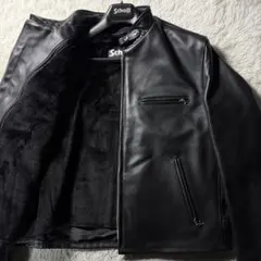 極美品/新型■schott ライダースジャケット　641 本革　黒　米国製　46のサムネイル
