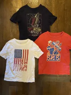 Gap Tシャツ 3枚セット 宇宙・アメリカ国旗・音楽 120cm 6-7歳