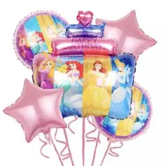 【６点セット】ディズニー　プリンセス　バルーン　誕生日