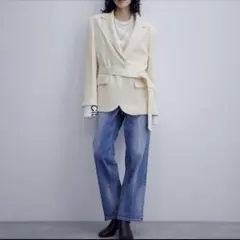 定価3.3万円　アダムエロペ　テーラードジャケット　ホワイト　オーバーサイズ