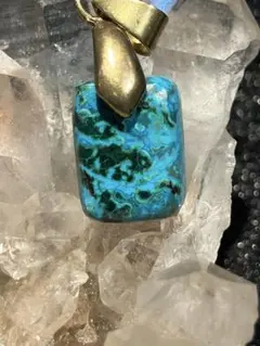 クリソコラ ペンダントトップ 天然石 パワーストーン 感情の浄化と心の平穏