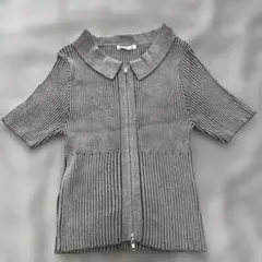 olive des olive ダブルジッパー半袖ニット