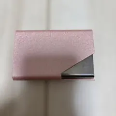 ピンク合成皮革名刺入れ