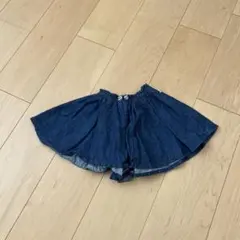 ミキハウス デニム フレアスカート風ハーフパンツ 90