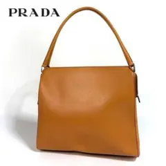 【美品】PRADA レザー ハンドバッグ 三角ロゴ イタリア製