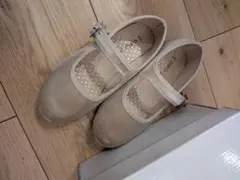 ベージュ メリージェーンシューズ フォーマル　19cm