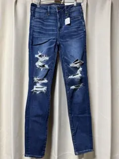 【新品/未使用】アメリカンイーグル　ダメージスキニーデニム