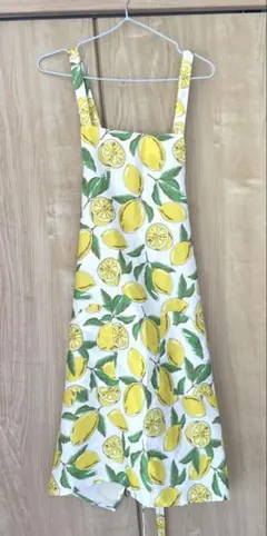レモン柄 ロングエプロン　縦約83cmのサムネイル