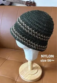 B★10 ナイロン クラッシャーハット　クロシェハット　バケットハット