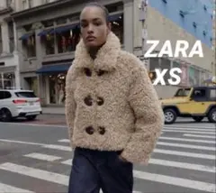 ZARA ザラ トグルボタン フェイクファージャケット XS