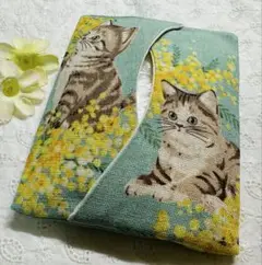 ハンドメイド ポケットティッシュケース　猫シリーズ