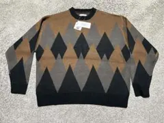 新品未使用　アーガイル柄ニットセーター　サイズM