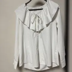 GUフリル付き長袖シャツ★Mラッフルカラーシャツ