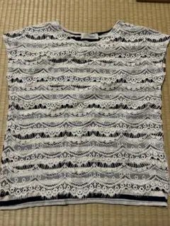 Croisière レースストライプ半袖Tシャツ