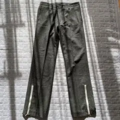 グレー ウール混紡 スラックス　デザインパンツ