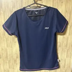 FILA フィラ スポーツウェア 半袖 Tシャツ ネイビー レディース Mサイズ