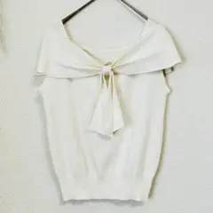 ✨美品✨JILLSTUART 【M相当】リボン付きオフショルダーニット ホワイト