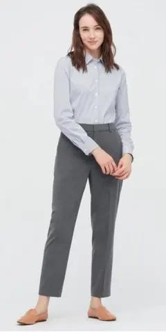 UNIQLO　ユニクロ　ストレッチテーパード　アンクルパンツ グレー