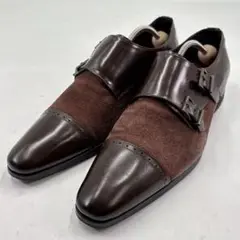 【美品】トラサルディTRUSSARDI ドレスシューズ革靴　ダブルモンク