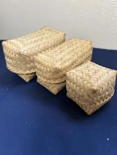バンブー編み　小物入れ　3サイズセット