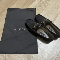 GUCCI ブラウン スエード ローファー 保存袋付き