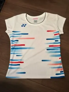 YONEX スポーツシャツ ホワイト/ブルー/レッド/Mサイズ