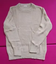 GU ベージュ ニットセーター XLサイズ
