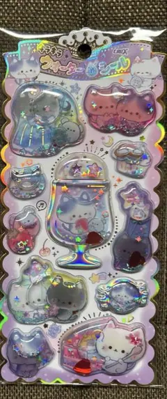 キラキラウォーターインシール　ねこ　クラックス