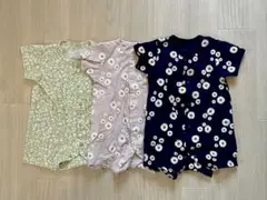 デイジー柄ロンパース3点セット