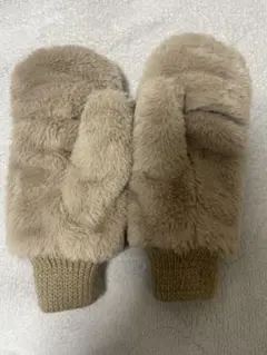 ベージュ ファー 手袋 冬用
