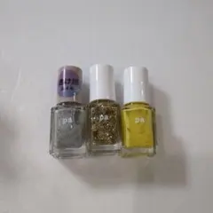 pa ネイルカラー グレー ゴールド イエロー 3本セット