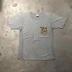 ★160 チャンピオン リバースウィーブ ポケットT レオパード XL