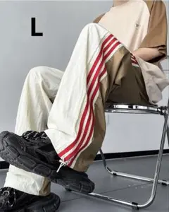 バイカラートラックパンツ スポーツ カジュアルパンツ ユニセックス L