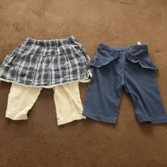 チェックスカッツとハーフパンツセット