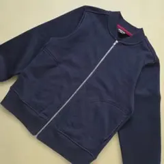 【COMME CA ISM 】異素材 ジップアップスエット ネイビー 140