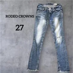 RODEO CROWNS ロデオクラウンズ デニムパンツ 27 ダメージ加工