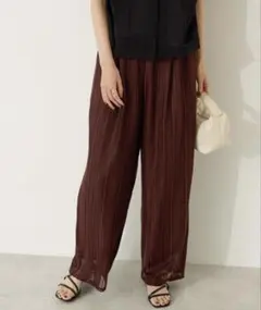 アメリカンホリック　幾何学レースイージーパンツ　ブラウン　L