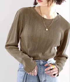 classicalelf ラウンドネック袖メローブラウス(長袖)