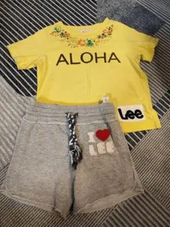 Lee リー Tシャツ 100 ハーフパンツ 110 上下セット 短パン アロハ