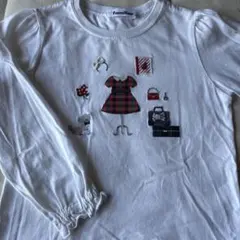 familiar 刺繍デザイン 長袖カットソー 110サイズ