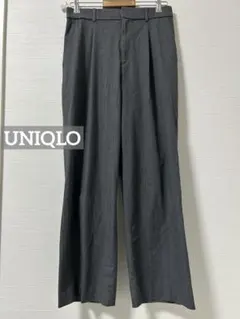 0546 UNIQLO タックワイドパンツ グレー