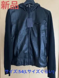 PRADA、プラダ、ラム革、ラムレザー、ジャケット、ブラック、サイズ54(L)