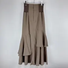 ココディール　サイズ1 ニットコルセット アシメティアードスカート モカブラウン