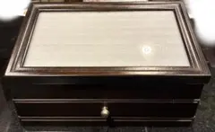 アンティーク 木製ジュエリーボックス 2段 鏡付き 30年以上前のお品