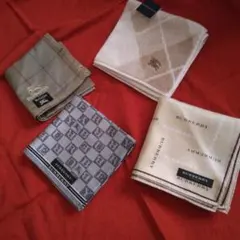 バーバリー　ハンカチ　タオルハンカチ　4枚セット　紳士　メンズ