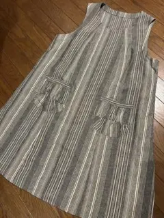 sansfin ストライプ ノースリーブワンピース .チュニック