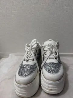 ESPERANZA 厚底グリッタースニーカー ホワイト/シルバー